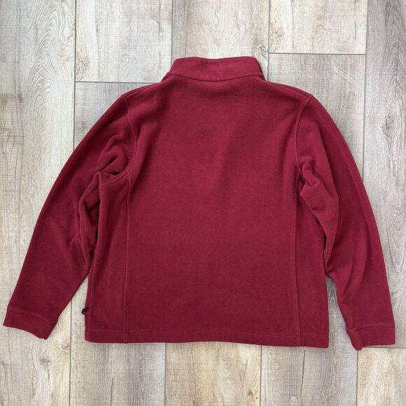 Woolrich Womens Ruby Red Full Zip Fleece Jacket Size Large Mock Neck Casual Cozy - Picture 5 of 14